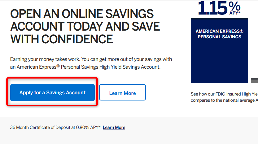 APPY for a Saving Account